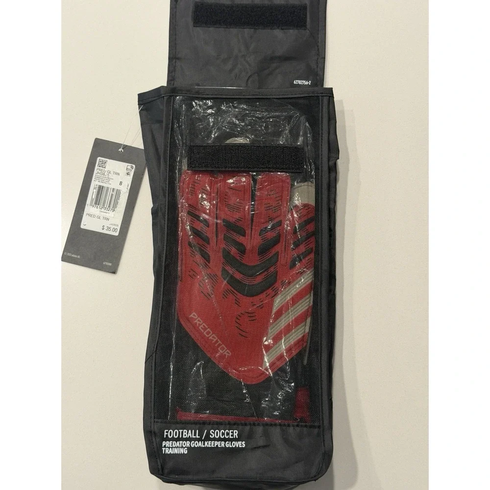 Adidas Predator GL Training Soccer Goalkeeper Gloves JH3805 Red Black Size 8 NWT